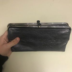 Purple shimmer hobo wallet